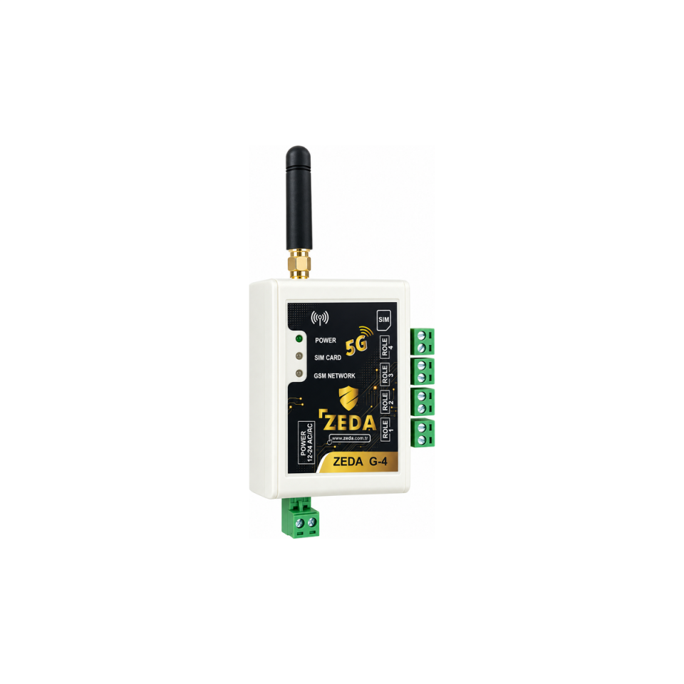 ZEDA GSM 4 – 5G Akıllı 4 Röleli Kontrol Modülü