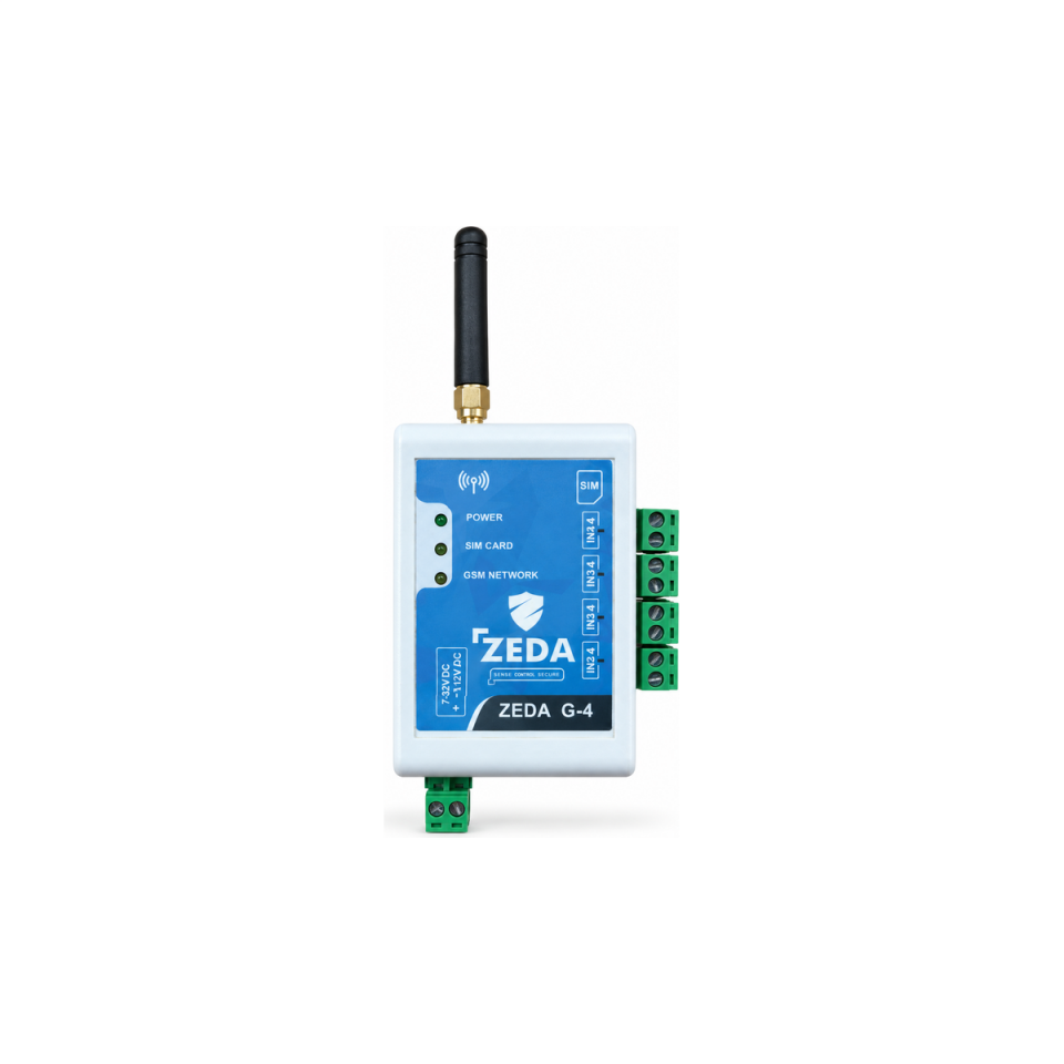ZEDA G-4 2G GSM Kontrollü 4 Röle Modülü