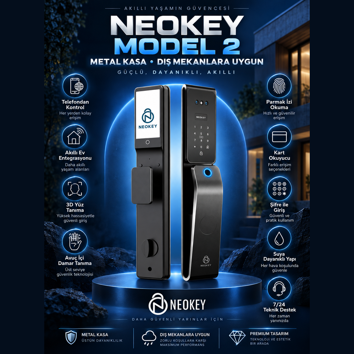 NeoKey Model 2 Metal Kasa Akıllı Kapı Kilidi